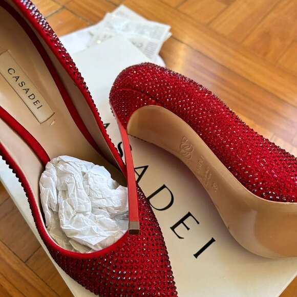 Casadei Cryst Blade Neckline Pumps - Picture 8 of 12